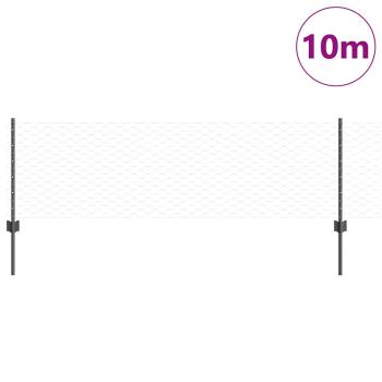 Sechseckzaun mit Pfosten 10 x 0,6 m PVC-beschichteter Stahl