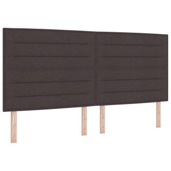LED Kopfteil Dunkelbraun Stoff