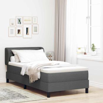 ARDEBO.de - Boxspringbett mit Kopfteil Dunkelgrau 90 x 200 cm Stoff