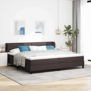 ARDEBO.de - Boxspringbett mit Kopfteil Dunkelbraun 200 x 200 cm Stoff
