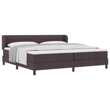 Boxspringbett mit Kopfteil Dunkelbraun 200 x 200 cm Stoff