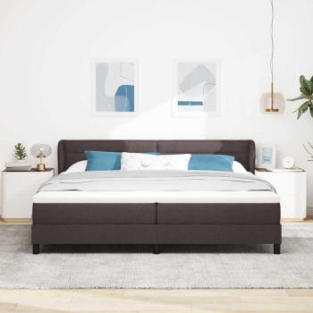 Boxspringbett mit Kopfteil Dunkelbraun 200 x 200 cm Stoff