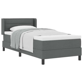 Boxspringbett mit Kopfteil Dunkelgrau 200 x 100 cm Stoff