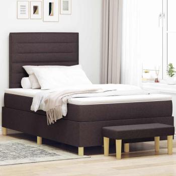 ARDEBO.de - Boxspringbett mit Kopfteil Dunkelbraun 200 x 120 cm Stoff