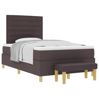 Boxspringbett mit Kopfteil Dunkelbraun 200 x 120 cm Stoff