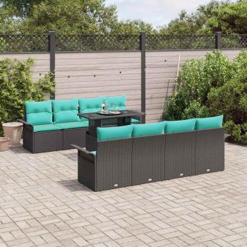 ARDEBO.de - Gartensofa-set 9 stk. 8-Sitzer Schwarz Poly-Rattan