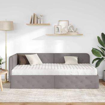 Eckbettgestell Taupe 90 x 200 cm Stoff