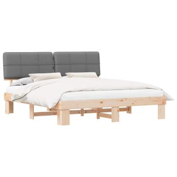 Bettgestell mit gepolstertem Kopfteil Hellgrau 200 x 200 cm