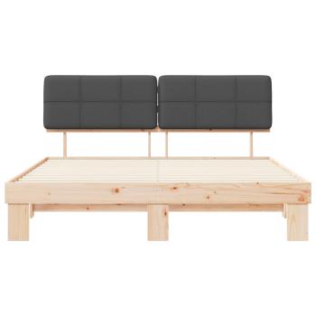 Bettgestell mit gepolstertem Kopfteil Dunkelgrau 200 x 200 cm