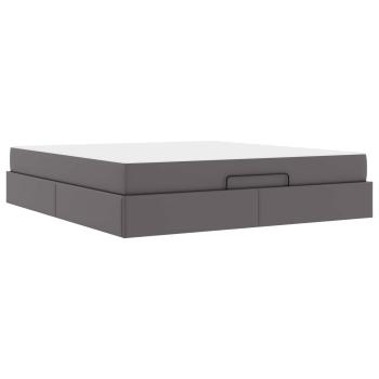 Bettgestell mit Matratze Sonstiges 2 Stk. Grau PVC