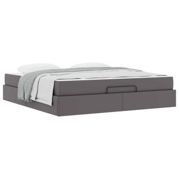 Bettgestell mit Matratze Sonstiges 2 Stk. Grau PVC