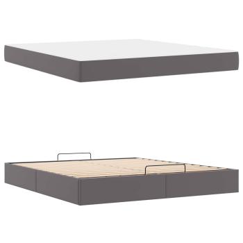Bettgestell mit Matratze Sonstiges 2 Stk. Grau PVC