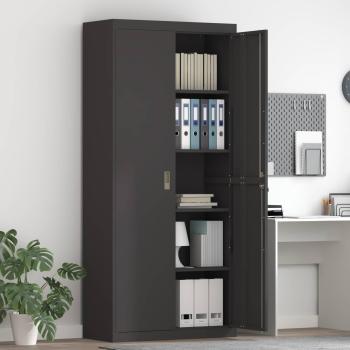 ARDEBO.de - Aufbewahrungsschrank Schwarz 90 x 40 x 200 cm Stahl