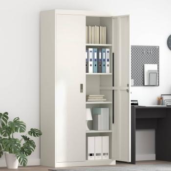 ARDEBO.de - Aufbewahrungsschrank Weiß 90 x 40 x 200 cm Stahl