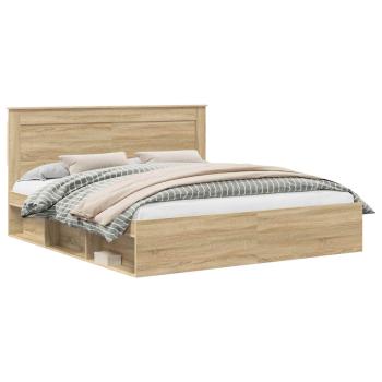Bettrahmen Sonoma-Eiche 200 x 200 cm Holzwerkstoff