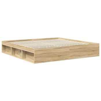 Bettrahmen Sonoma-Eiche 200 x 200 cm Holzwerkstoff