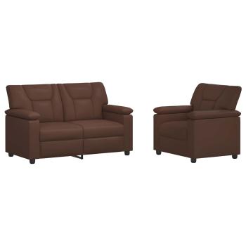 Sofa-Set 2 pcs Braun Kunstleder