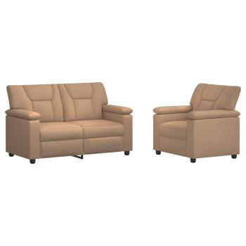 Sofa-Set 2 pcs Cappuccino Kunstleder