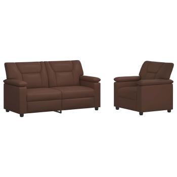 Sofa-Set 2 pcs Braun Kunstleder