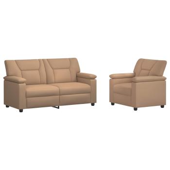 Sofa-Set 2 pcs Cappuccino Kunstleder