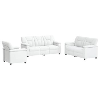Sofa-Set 3 pcs Weiß Kunstleder