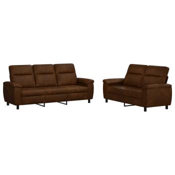Sofa-Set 2 pcs Braun Kunstwildleder