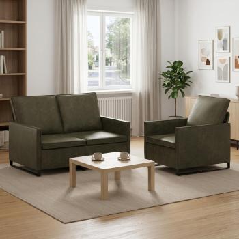 ARDEBO.de - Sofa-Set 2 pcs Olivegrün Kunstwildleder