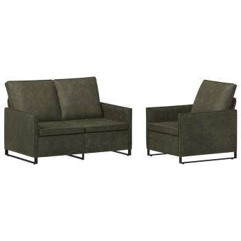 Sofa-Set 2 pcs Olivegrün Kunstwildleder