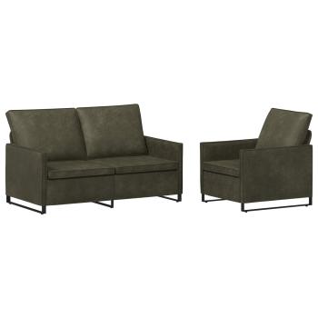 Sofa-Set 2 pcs Olivegrün Kunstwildleder