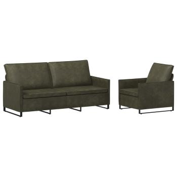 Sofa-Set 2 pcs Olivegrün Kunstwildleder