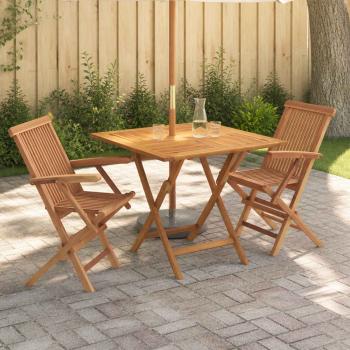 ARDEBO.de - 3-teiliges klappbares Garten Bistro Set 3 stk. Natur