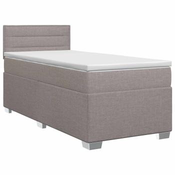 Boxspringbett mit Matratze mit Kopfteil Taupe 90 x 200 cm Stoff