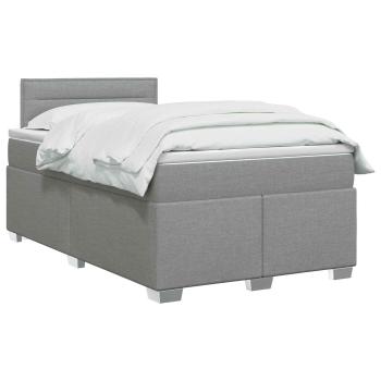 Boxspringbett mit Matratze Hellgrau 120 x 190 cm Stoff