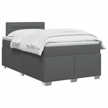 Boxspringbett mit Matratze Dunkelgrau 120 x 190 cm Stoff