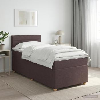ARDEBO.de - Boxspringbett mit Matratze Dunkelbraun 100 x 200 cm Stoff