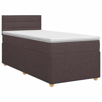 Boxspringbett mit Matratze Dunkelbraun 100 x 200 cm Stoff