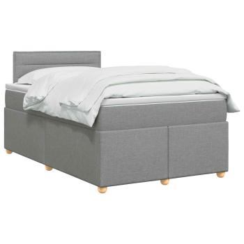 Boxspringbett mit Matratze Hellgrau 120 x 190 cm Stoff