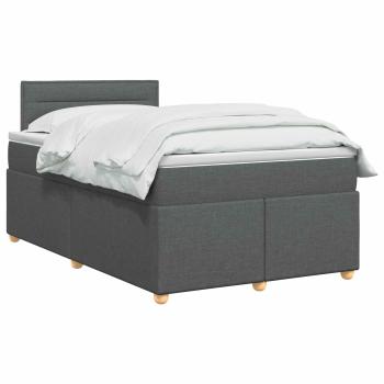 Boxspringbett mit Matratze Dunkelgrau 120 x 190 cm Stoff
