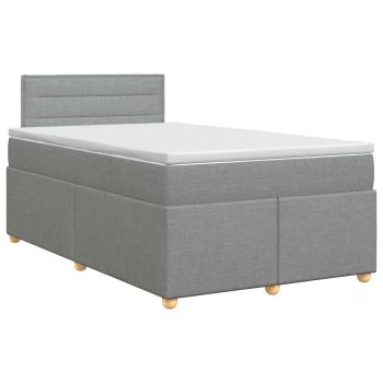 Boxspringbett mit Matratze Hellgrau 120 x 200 cm Stoff
