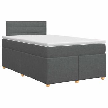 Boxspringbett mit Matratze Dunkelgrau 120 x 200 cm Stoff