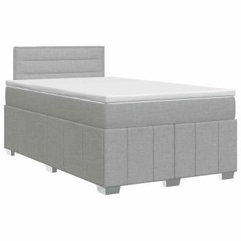 Boxspringbett mit Matratze Hellgrau 120 x 190 cm Stoff