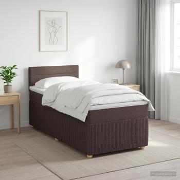 ARDEBO.de - Boxspringbett mit Matratze Dunkelbraun 90 x 200 cm Stoff