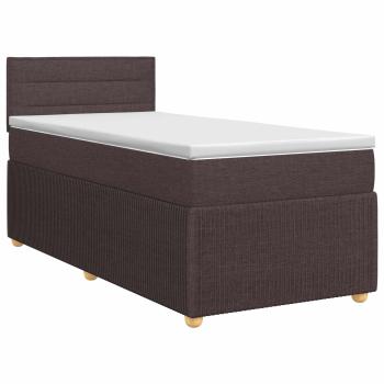 Boxspringbett mit Matratze Dunkelbraun 90 x 200 cm Stoff
