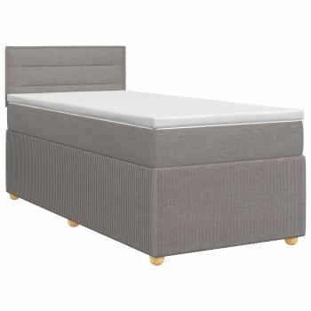 Boxspringbett mit Matratze Taupe 100 x 200 cm Stoff