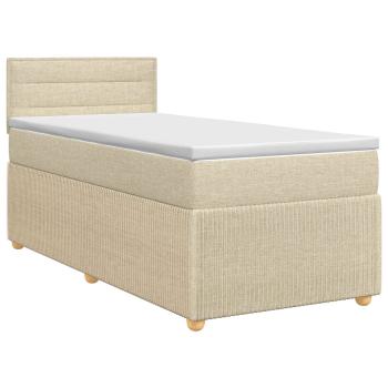 Boxspringbett mit Matratze Creme 100 x 200 cm Stoff