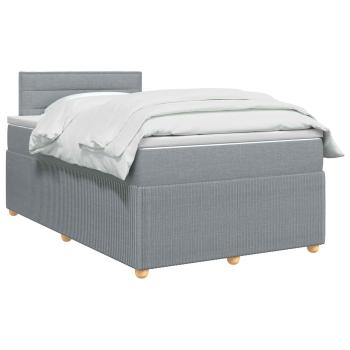 Boxspringbett mit Matratze Hellgrau 120 x 190 cm Stoff