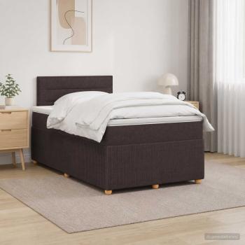 ARDEBO.de - Boxspringbett mit Matratze Dunkelbraun 120 x 200 cm Stoff