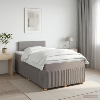 ARDEBO.de - Boxspringbett mit Matratze Taupe 120 x 200 cm Stoff