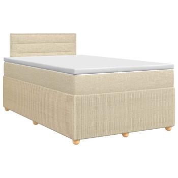 Boxspringbett mit Matratze Creme 120 x 200 cm Stoff