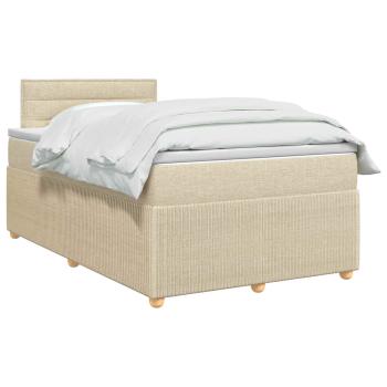 Boxspringbett mit Matratze Creme 120 x 200 cm Stoff
